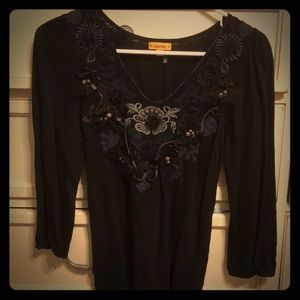 Black embellished blouse
